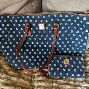 Dooney & Bourke Navy Tote and Wallet Set